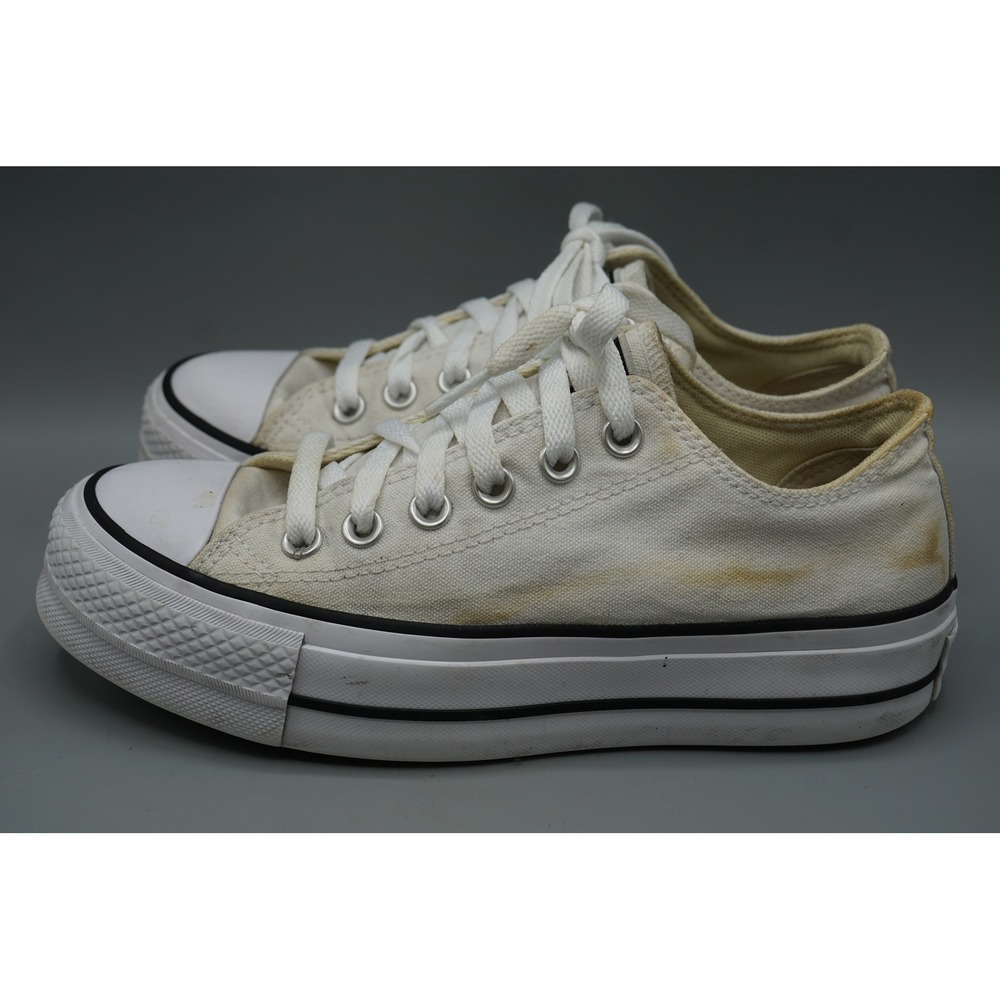 Converse Chuck Taylor All Star Lift Platform White Canvas Low‎ Top Womens 6.5